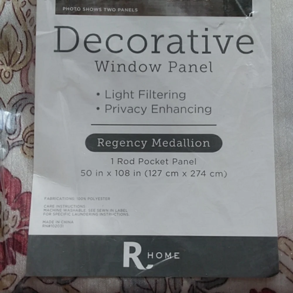JCPenney Rod Pocket Curtain Panels Floral Medallion 2 NEW